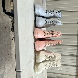 Shoe dazzle, size 8, pink, blue, white